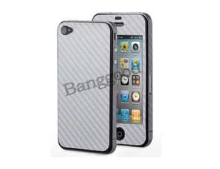 Carbon Fiber Full Body Sticker Protector Cover Skin For iPhone 4 4S 4G 