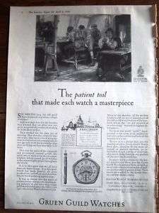 1926 Antique Gruen Guild Watches Watch Ad  
