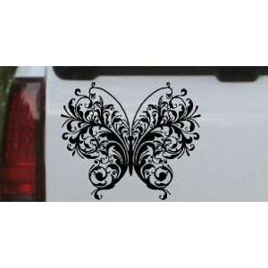 Black 14in X 11.7in    Swirl Butterfly Butterflies Car Window Wall 