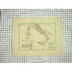    JOHNSTON ANTIQUE MAP c1790 c1900 ITALY ELBA SICILY