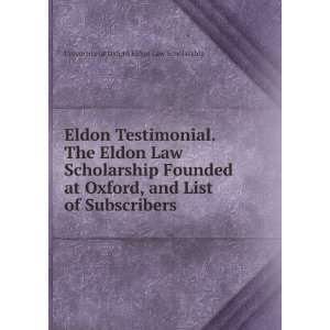   List of Subscribers University of Oxford Eldon Law Scholarship Books