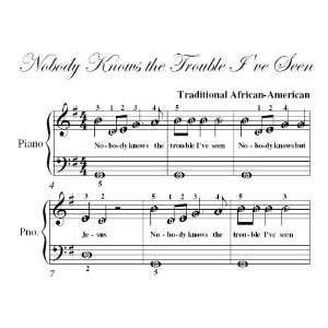  Nobody Knows the Trouble Ive Seen Easy Piano Sheet Music 