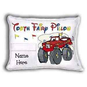 Monster Truck   Personalized Tooh Fairy Pillow (self contained tooth 