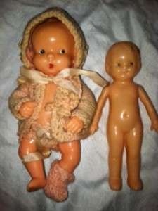 Lot 7 Vintage Mixed Small Baby Dolls Composition Celluloid Hard 