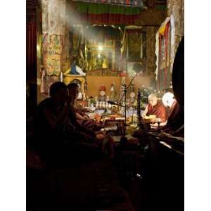  Shaft of Light Falls on Tibetan Buddhist Monks, Meru 