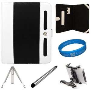  White Executive Leather Portfolio Carrying Case Cover for Apple iPad 