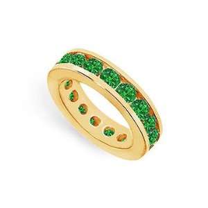  Emerald Eternity Band  14K Yellow Gold 4.00 CT TGW 