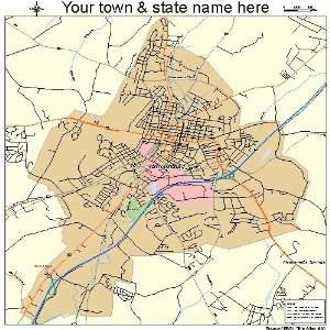  Street & Road Map of Harrisonburg, Virginia VA   Printed 