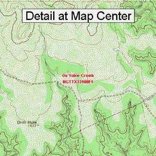   Topographic Quadrangle Map   Ox Yoke Creek, Texas (Folded/Waterproof