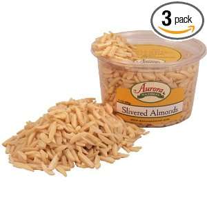 Aurora Products Inc. Almonds Slivered Blanched, 7 Ounce Tubs (Pack of 