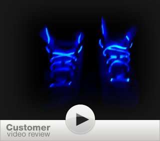  BLUE LED SHOELACES 