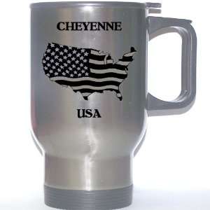  US Flag   Cheyenne, Wyoming (WY) Stainless Steel Mug 
