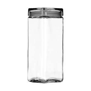 Anchor Hocking 85634 2.5 qt Stackable Square Clear Glass Storage Jar 