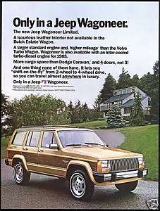 1985 Jeep Wagoneer Limited Photo Print Ad  