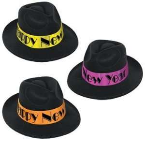  Neon Swing Fedoras (black w/asstd color bands) Party 