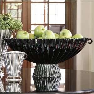  Greened Black Fluted Compote