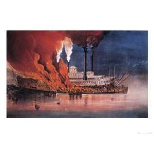  The Burning of the Robert E. Lee on the Mississippi 
