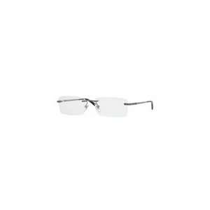  SALVATORE FERRAGAMO 1876 502 GUNMETAL RIMLESS METAL 