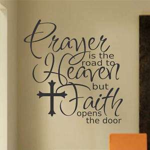 Vinyl Wall Lettering Religious Quote Prayer with Cross  