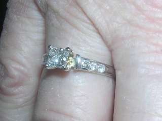 Princess Cut Diamond Engagement Ring .66ctw F VS2 EGL Certified SZ 7 