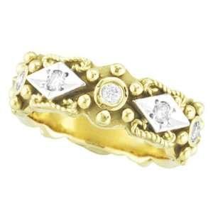  Antique Style Diamond Ring Band 18K Yellow Gold (0.30ct 