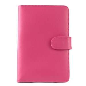  Flip Open Book Pink Rose Leather Folio Cover Case for 