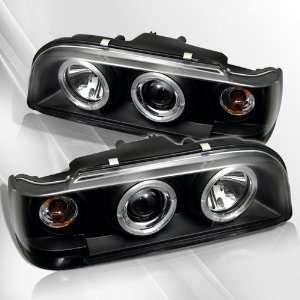   Projector Headlights /w Halo/Angel Eyes ~ pair set (Black) Automotive