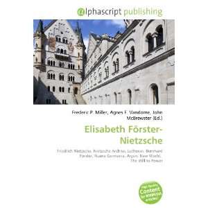  Elisabeth Förster Nietzsche (9786132765659) Books