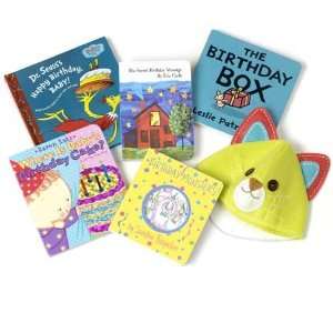   Book Set 5 Board Books and an Adorable Felt Animal Hat, Gift Wrapped