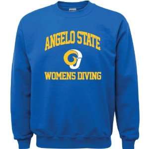 Angelo State Rams Royal Blue Youth Womens Diving Arch Crewneck 