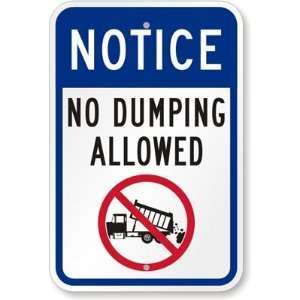   Dumping (with Graphic) Diamond Grade Sign, 18 x 12