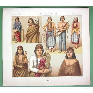 COSTUME of North America Indians California Oregon   SUPERB Antique 