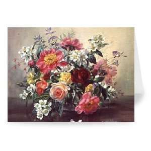  AB/311 Flowers of Romantic June (oil on   Greeting Card (Pack 