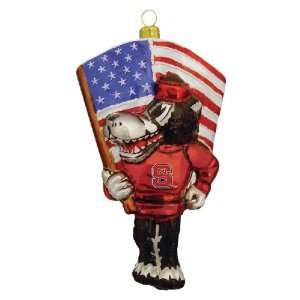  NC State Wolfpack Mascot Figural Glass Ornament Sports 