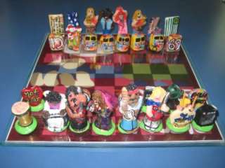 1969 WOODSTOCK UNIQUE ONE OF A KIND HANDCRAFTED CHESS SET  