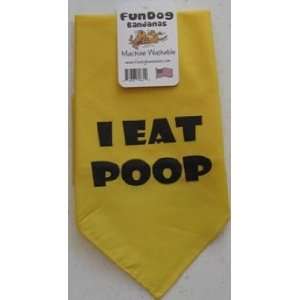  I EAT POOP Bandana, Yellow  1 size fits most (22x22x31 