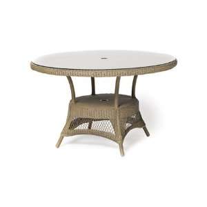 Lloyd Flanders Wicker 49 Round Glass Patio Dining Table with Umbrella 