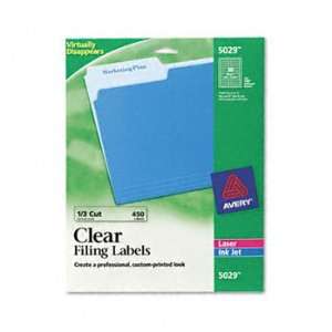  Avery® Clear Filing Labels LABEL,LASER F/FLDR 1/3CLR 