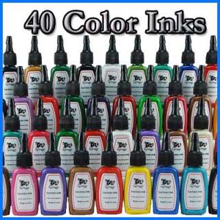 Complete Tattoo Kit 3 Machines 40 Color Power US MGT 3  