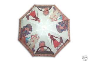 Gorgeous Vintage look painting folding mini umbrella  