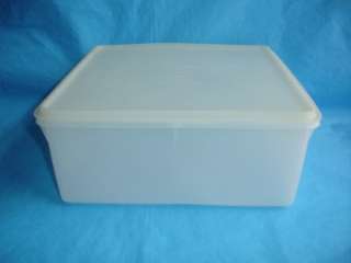 Set Vintage Tupperware Square Sheer White Rectangular Container 