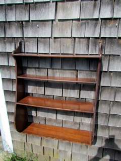 Antique Mint Clean Nantucket Hand Dovetailed Whale Form Wall Shelf 