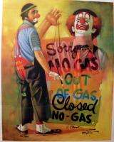 CLOWN, OUT OF GAS print,CHUCK OBERSTEIN, LIMITED/SIGNED  