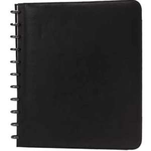  Rollabind Faux Leather Cover Letter Size Black Notebook 