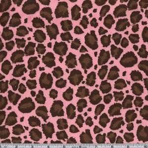  60 Wide Minky Jaguar Hot Pink/Brown Fabric By The Yard 