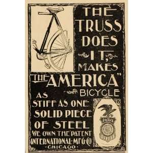  1896 Vintage Ad America Bicycles Bike Cycles Antique 