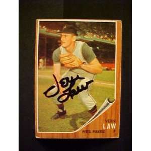  Vern Law Pittsburgh Pirates #295 1962 Topps Autographed 