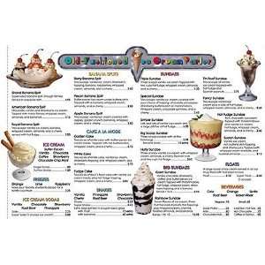   101D Menu Math  Old Fashioned Ice Cream Parlor Menus  6 Toys & Games