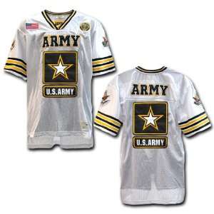  ARMY STAR WHITE MILITARY FOOTBALL JERSEY SIZE LARGE 