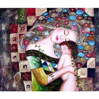 Maternal Love   Gustav Klimt Reproduction   Hand Painted Oil on Canvas 